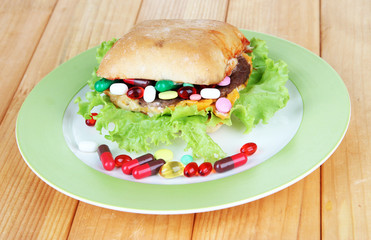 Conceptual image for nutritional care:assorted vitamins and