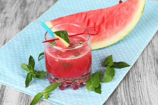 Glass of fresh watermelon juice,
