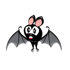 vector funny devil bat with wings. halloween character