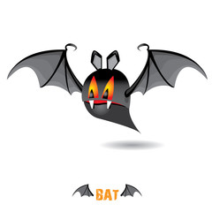 vector funny devil bat with wings. halloween character