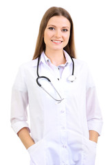 Fototapeta premium Medical worker isolated on white