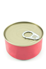 Canned pate isolated on white