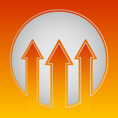 Orange business chart signal arrows