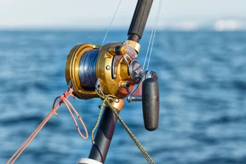 Photo sur Plexiglas Anti-reflet Pêcher fishing reel and pole