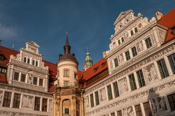 Fototapeta na wymiar Dresden Castle (Schloss) and clock tower, Germany