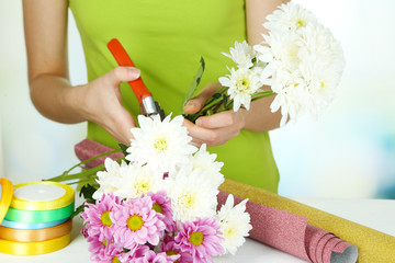 Obraz na płótnie Canvas Nożyce do cięcia kwiaciarnia kwiaty samodzielnie na białym tle
