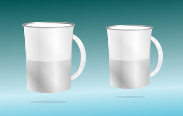 photorealistic white cup set