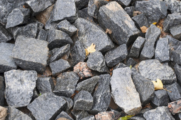 Old cobbled slippery wet stone