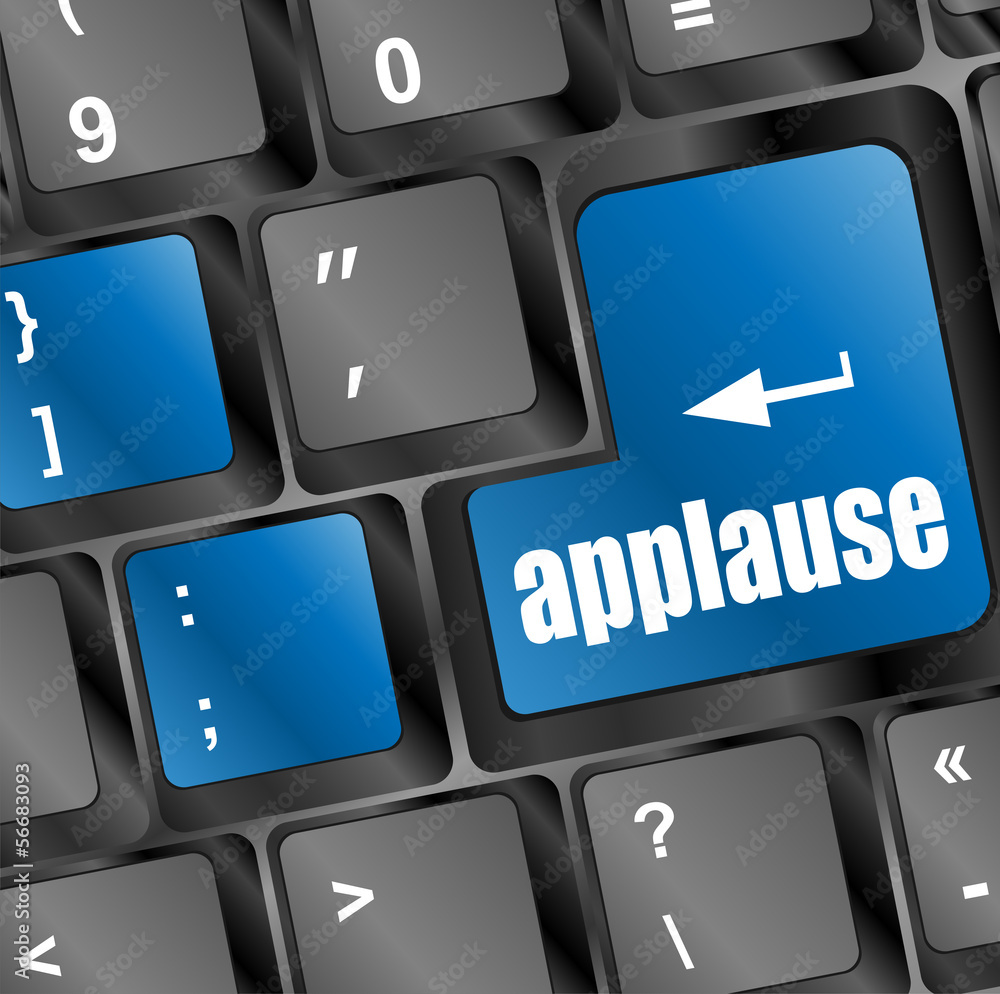 Aufkleber computer keyboard with applause key - business concept