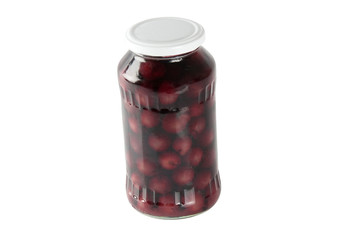 cherry compote in a glass jar