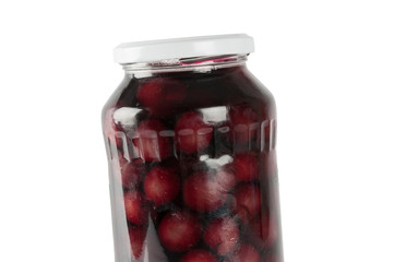 cherry compote in a glass jar