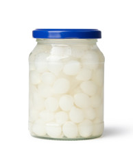 Preserved pepper on white background