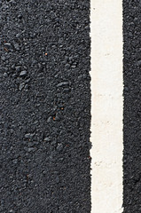 New asphalt road with white line