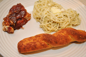Bread Stick with Pasta and Meat