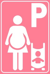 CARTELLO SEGNALE PARCHEGGIO ROSA