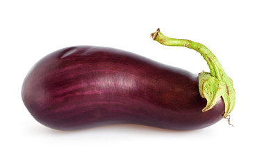one eggplant on a white background.