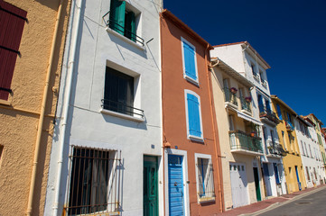 Naklejka premium Houses on quay in Port Vendres