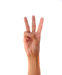 Fototapeta premium three finger on white backgrounds