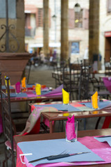 Colorful empty terrace