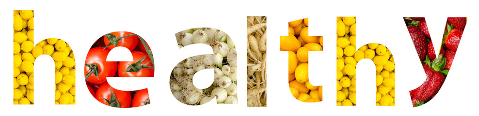 Fruits And Vegetables Healthy Word
