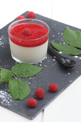 verrine de panna cotta à la framboise 2