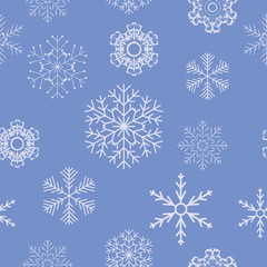 Fototapeta premium Snowflakes seamless pattern vector illustration