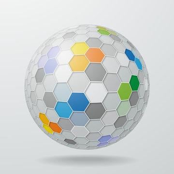 Honeycomb Structure Sphere #Vector