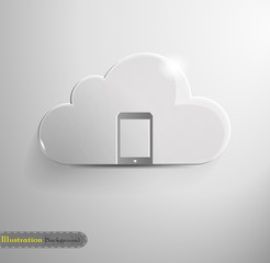 Cloud concept background with icon