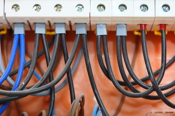 Electrical panel box with fuses and contactors