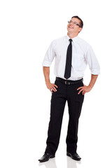 corporate worker looking up