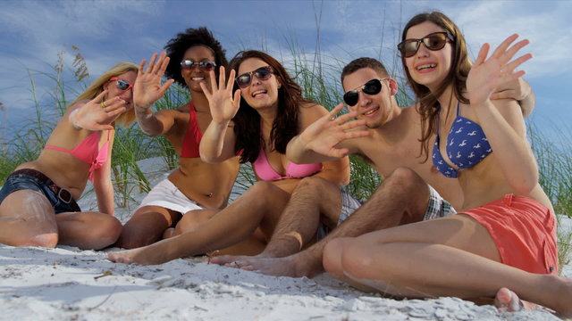Happy Healthy Teenagers Together Beach Vacation
