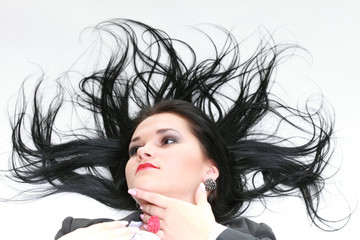 Naklejka premium beautiful woman with long hair