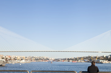 Fototapeta premium Big suspension bridge