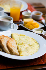 Delicious omelette served for breakfast