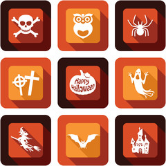 Happy Halloween party icon design set