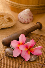 Balinese Spa setting. Low lighting, suitable for spa related the