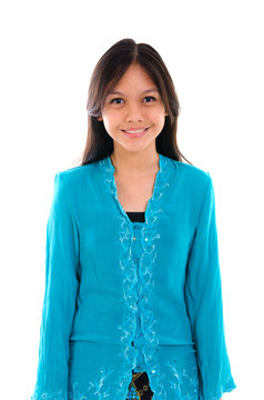 Young Muslim Malay Girl With Traditional Clothes