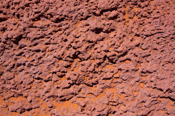 Arizona red stone detail with orange desert sand