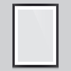 Poster template with black frame vector design