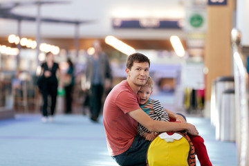 family at the airport