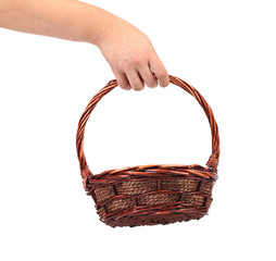 Hand hold vintage weave wicker basket