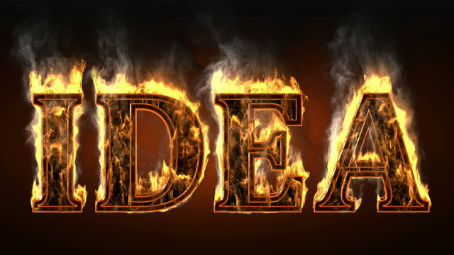 idea with fire and smoke