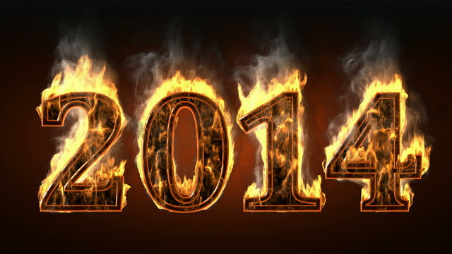 2014 with fire and smoke