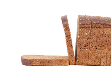 Rye bread on a white background.