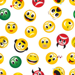 seamless pattern with emoticons