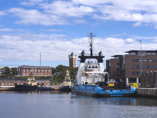 Naklejka premium Panorama of Esbjerg oil harbor, Denmark