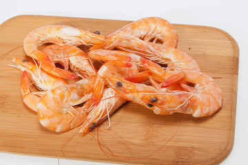 fresh shrimp  isolated on a white background