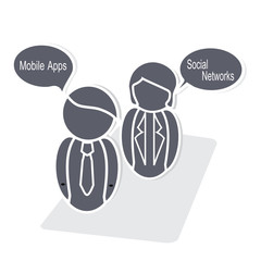 Web Business Icons with Thinking Bubbles