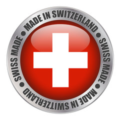 Obraz premium “MADE IN SWITZERLAND” label (badge stamp flag swiss made)