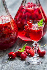 Liqueur made of wild berries and alcohol